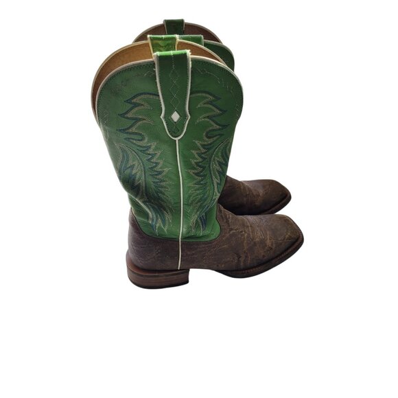 Ariat Men’s Western Leather Cowboy Boots Big Loop Square Toe Green Size 10D - Picture 6 of 15